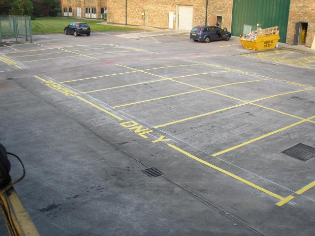 Parking bays in yellow