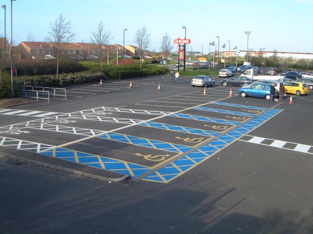 Disabled bays back to back with parent and child bays